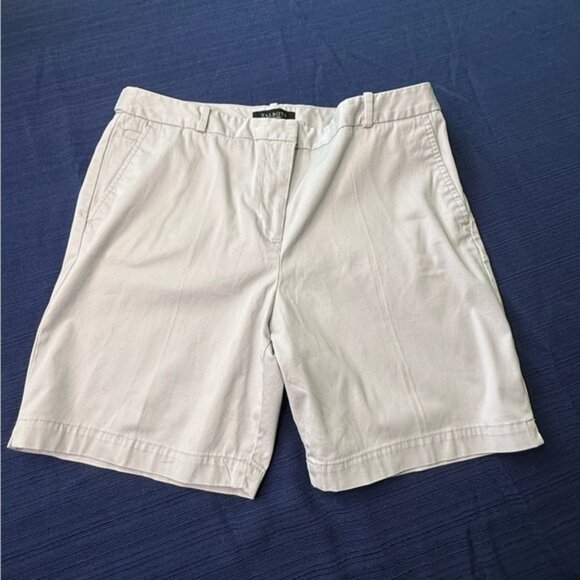 Talbots Shorts Tan 7” Bermuda Shorts Lightweight Cotton Sz 10 - Picture 1 of 5